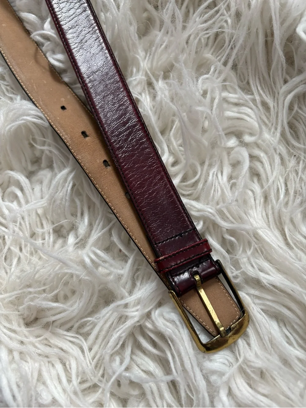 Vintage L’Aiglon Burgundy Full Grain Leather Belt 38/95